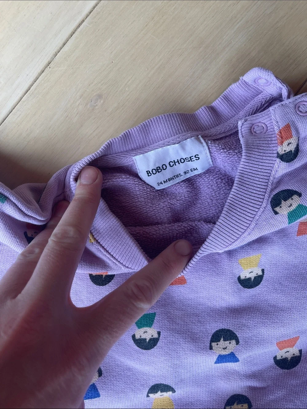 Bobo Choses Lavender Pajama Set with Colorful Character Print